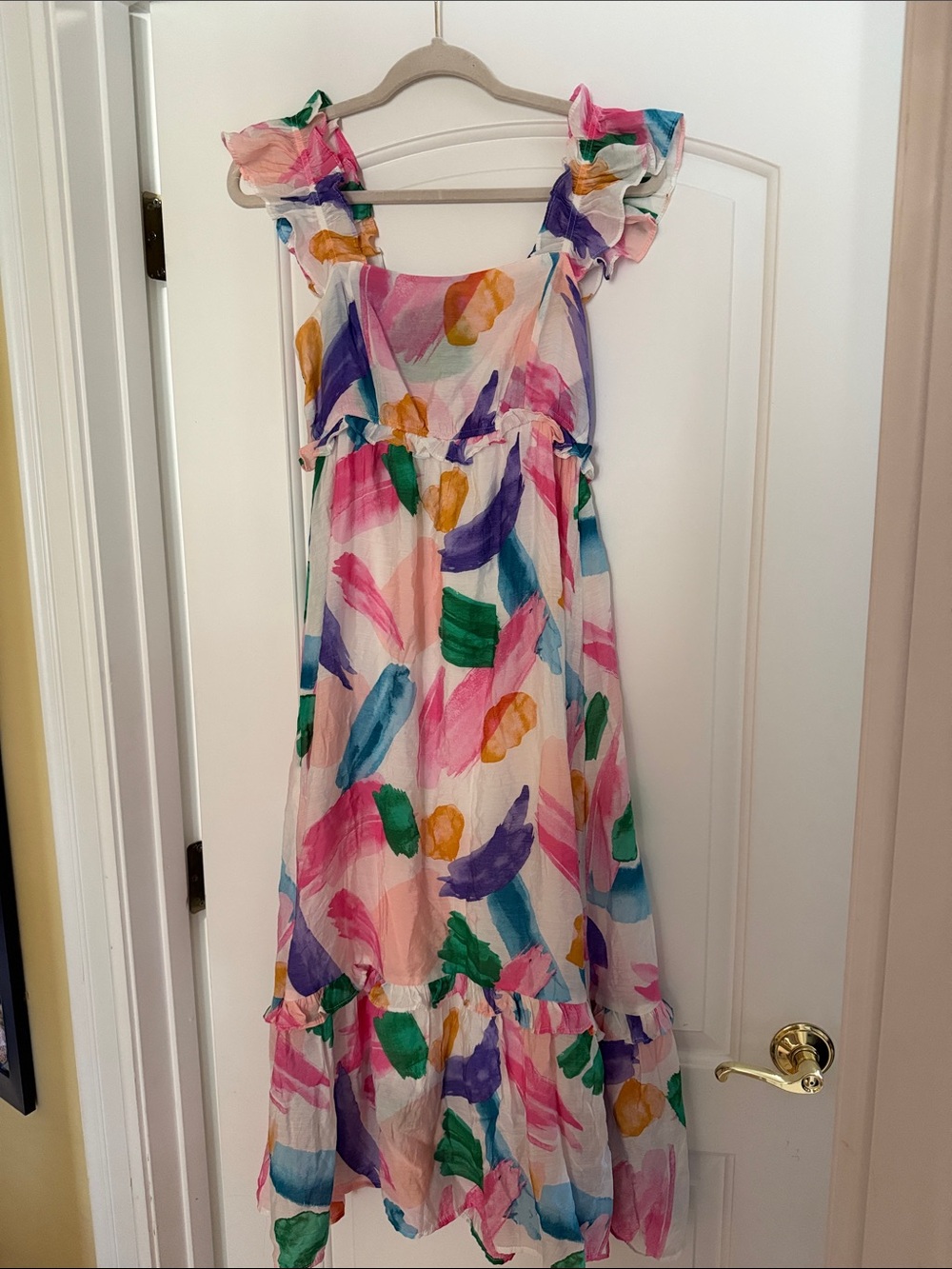 Multicolor Ruffle Strap Sundress